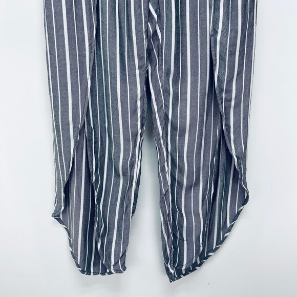 Free People Pants Size 2 Women’s Grey White Striped Split Hem Rosemary - Picture 6 of 14